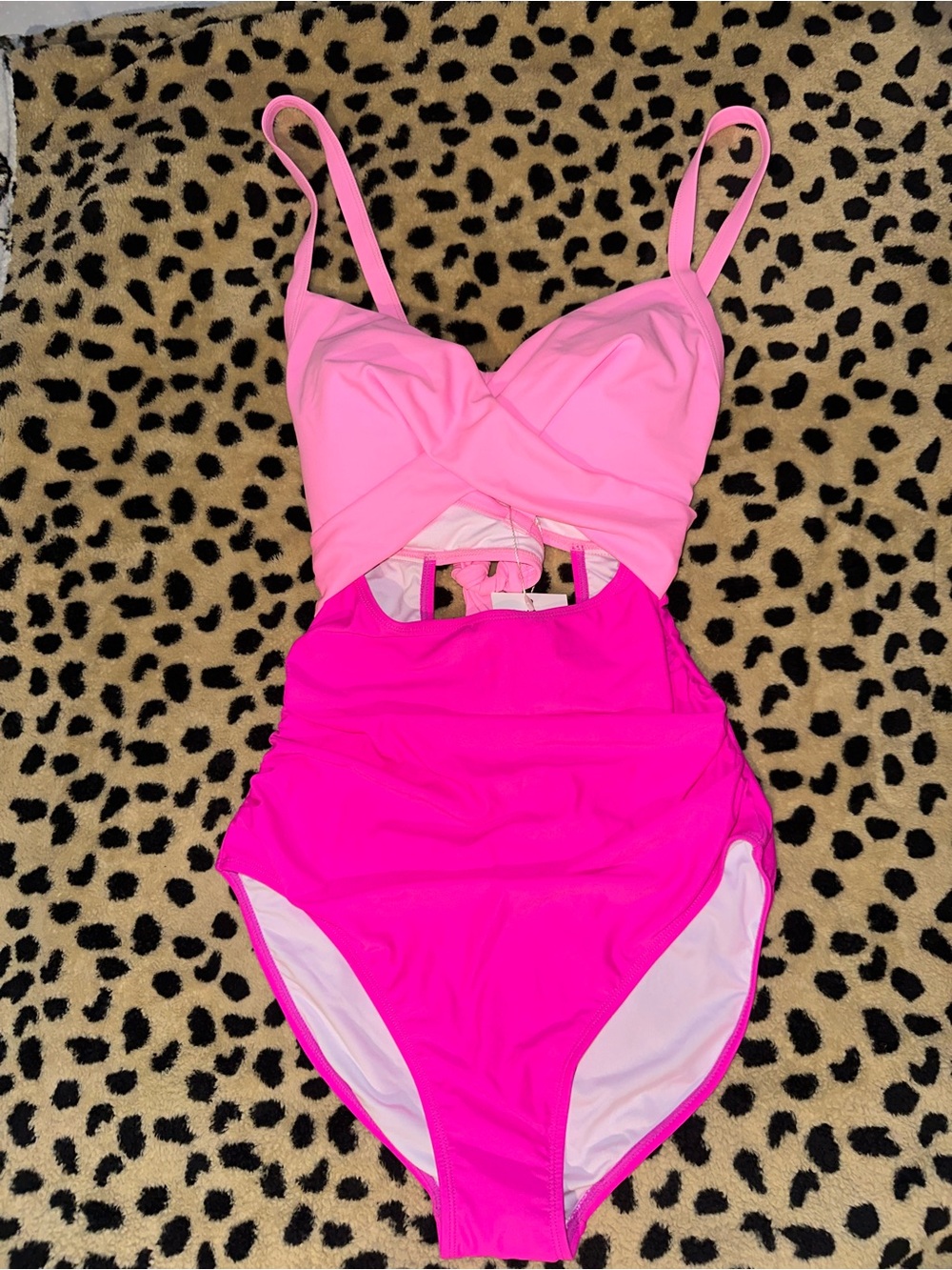 Women’s Pink Two-Tone One-Piece Swimsuit